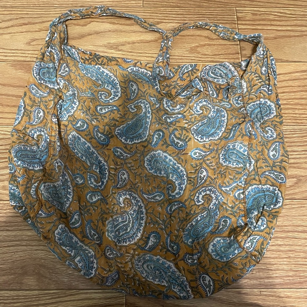 Vibrant Blue and Orange Paisley Tote Bag